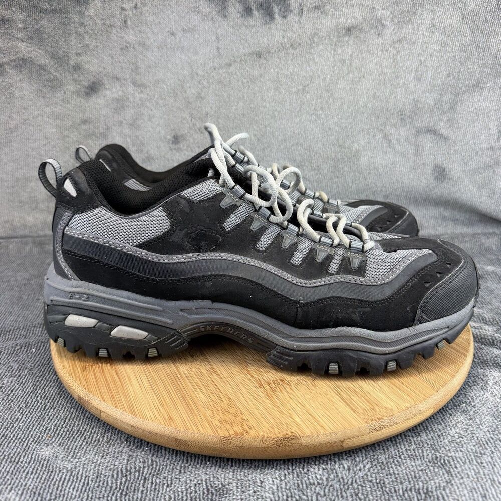 Skechers Shoes Mens Size 12 Black Hiking Trail Sneakers Low Top 50165EW